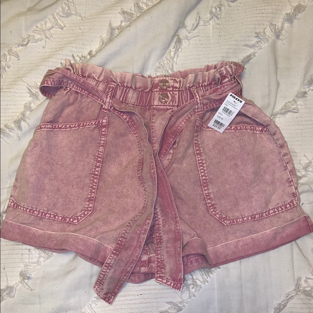 Tillys Pink Tie Shorts